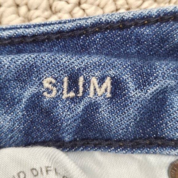 American Eagle Womens Slim Straight Leg Jeans Distressed Blue Denim 28x32 - Picture 4 of 9